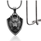 Oxidized 925 Sterling Silver Wolf Head Pendant Necklace Lion Face Chain Celtic Black Bear Jewelry Viking Nordic Hunter Norse Gift
