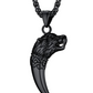 Wolf Tooth Head Pendant Necklace Wolf Tooth Chain Celtic Black Gold Jewelry Viking Nordic Hunter Norse Gift Stainless Steel 24in.