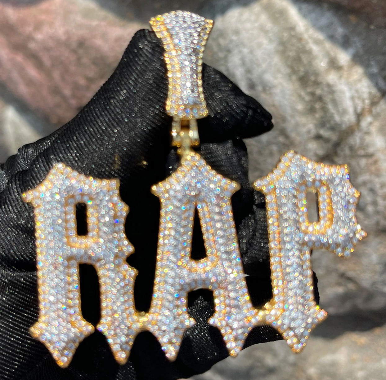 Custom Letter Necklace Name Pendant Chain Gold Silver Diamond Hip Hop Jewelry #2