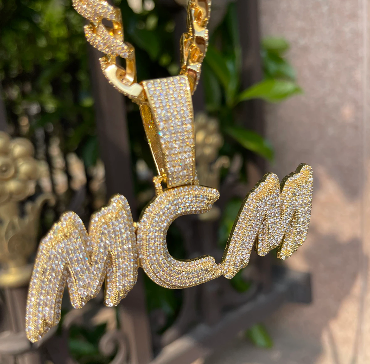 Custom Letter Necklace Name Pendant Chain Gold Silver Diamond Hip Hop Jewelry #4