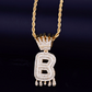 Custom Drip Letter Necklace Name Pendant Chain Gold Silver Diamond Hip Hop Jewelry #5