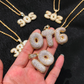 Custom Bubble Letter Necklace Name Pendant Chain Gold Silver Diamond Hip Hop Jewelry #8