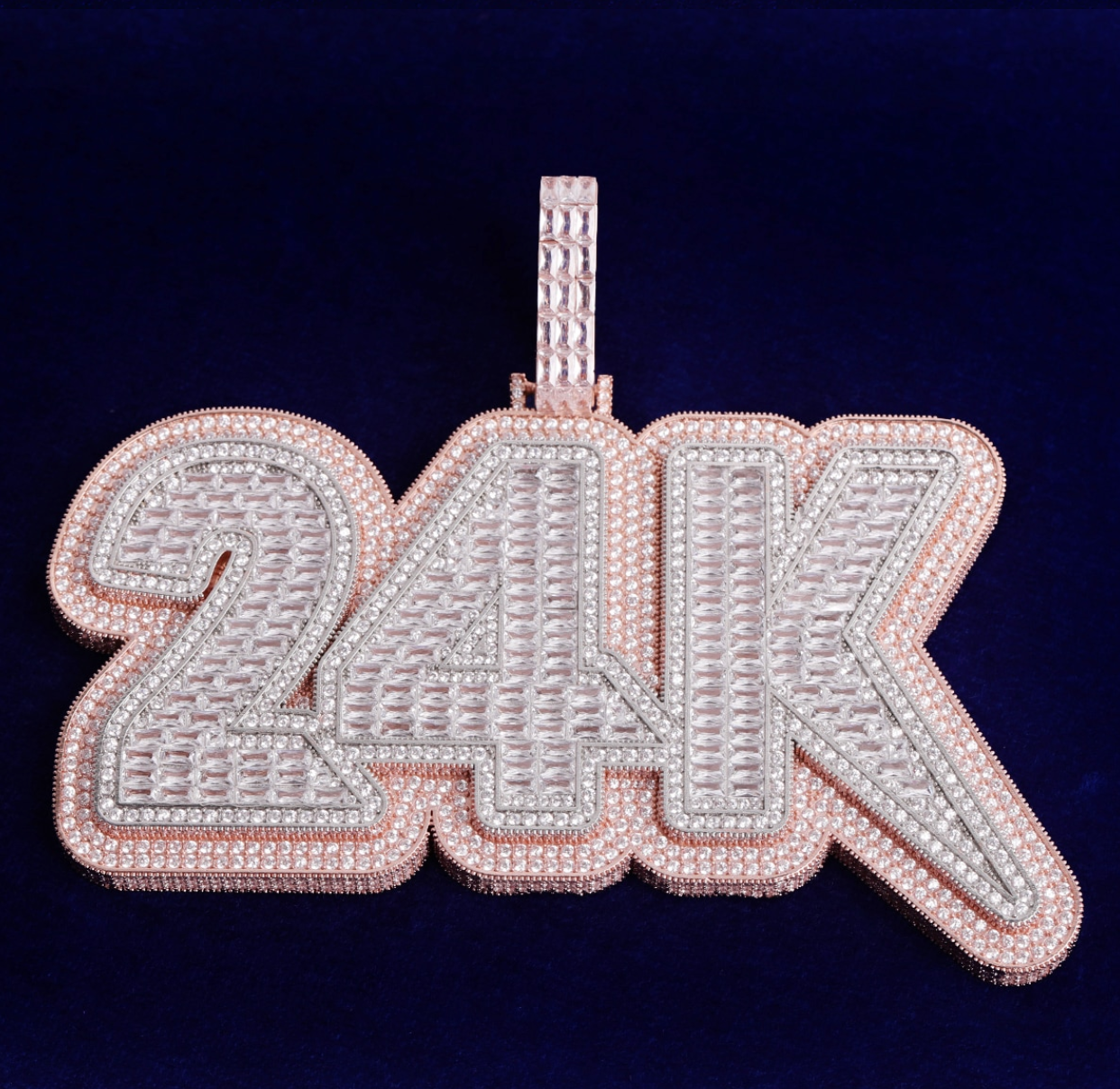 Custom Big Baguette Letter Necklace Name Pendant Chain Gold Silver Diamond Hip Hop Jewelry #10