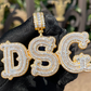 Custom Fancy Letter Necklace Name Pendant Chain Gold Silver Diamond Hip Hop Jewelry #13