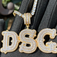 Custom Fancy Letter Necklace Name Pendant Chain Gold Silver Diamond Hip Hop Jewelry #13