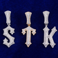 Custom Fancy Letter Necklace Name Pendant Chain Gold Silver Diamond Hip Hop Jewelry #26