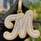 Custom Big Fancy Cursive Baguette Bubble Letter Necklace Name Pendant Chain Gold Silver Diamond Hip Hop Jewelry #43