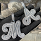 Custom Big Fancy Cursive Baguette Bubble Letter Necklace Name Pendant Chain Gold Silver Diamond Hip Hop Jewelry #43