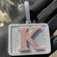 Custom Large Box Font Letter Necklace Name Square Pendant Chain Gold Silver Diamond Hip Hop Jewelry #34