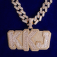 Custom Large Box Baguette Letter Necklace Name Square Pendant Chain Gold Silver Diamond Hip Hop Jewelry #37