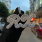 Custom Big Cursive Baguette Bubble Letter Necklace Name Pendant Chain Gold Silver Diamond Hip Hop Jewelry #42