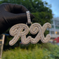 Custom Big Cursive Baguette Bubble Letter Necklace Name Pendant Chain Gold Silver Diamond Hip Hop Jewelry #42
