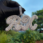 Custom Big Cursive Baguette Bubble Letter Necklace Name Pendant Chain Gold Silver Diamond Hip Hop Jewelry #42