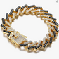Zig Zag Curb Link Bracelet Diamond Gold Silver Tone Miami Cuban Link Chain Spike Bracelet Bracelet Hip Hop Iced Out Bling