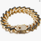 Zig Zag Curb Link Bracelet Diamond Gold Silver Tone Miami Cuban Link Chain Spike Bracelet Bracelet Hip Hop Iced Out Bling