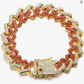 Zig Zag Curb Link Bracelet Diamond Gold Silver Tone Miami Cuban Link Chain Spike Bracelet Bracelet Hip Hop Iced Out Bling