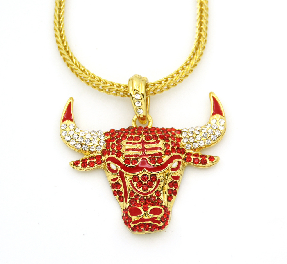 Hip Hop Fashion Personalized Chicago Bulls Pendant Necklace | Wish