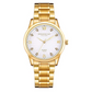Yellow Gold Men's Luxury Business Quartz Sports Watch with CZ Diamonds (White Face)