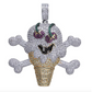 Zirconia Silver Bling Diamond Ice Cream Chain Iced Out Jewelry Emoji Necklace Icecream 24in