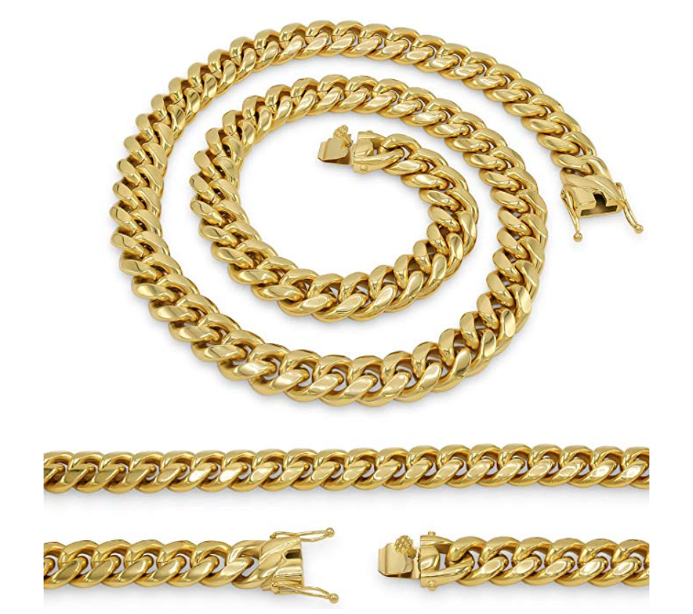 Silver Miami Cuban Link Curb Chain Hip Hop Jewelry Necklace Stainless Steel 16MM 24in.