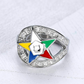 Silver Looped OES Women Mason Ring Jewelry Order of The Eastern Star Diamond Masonic Gift