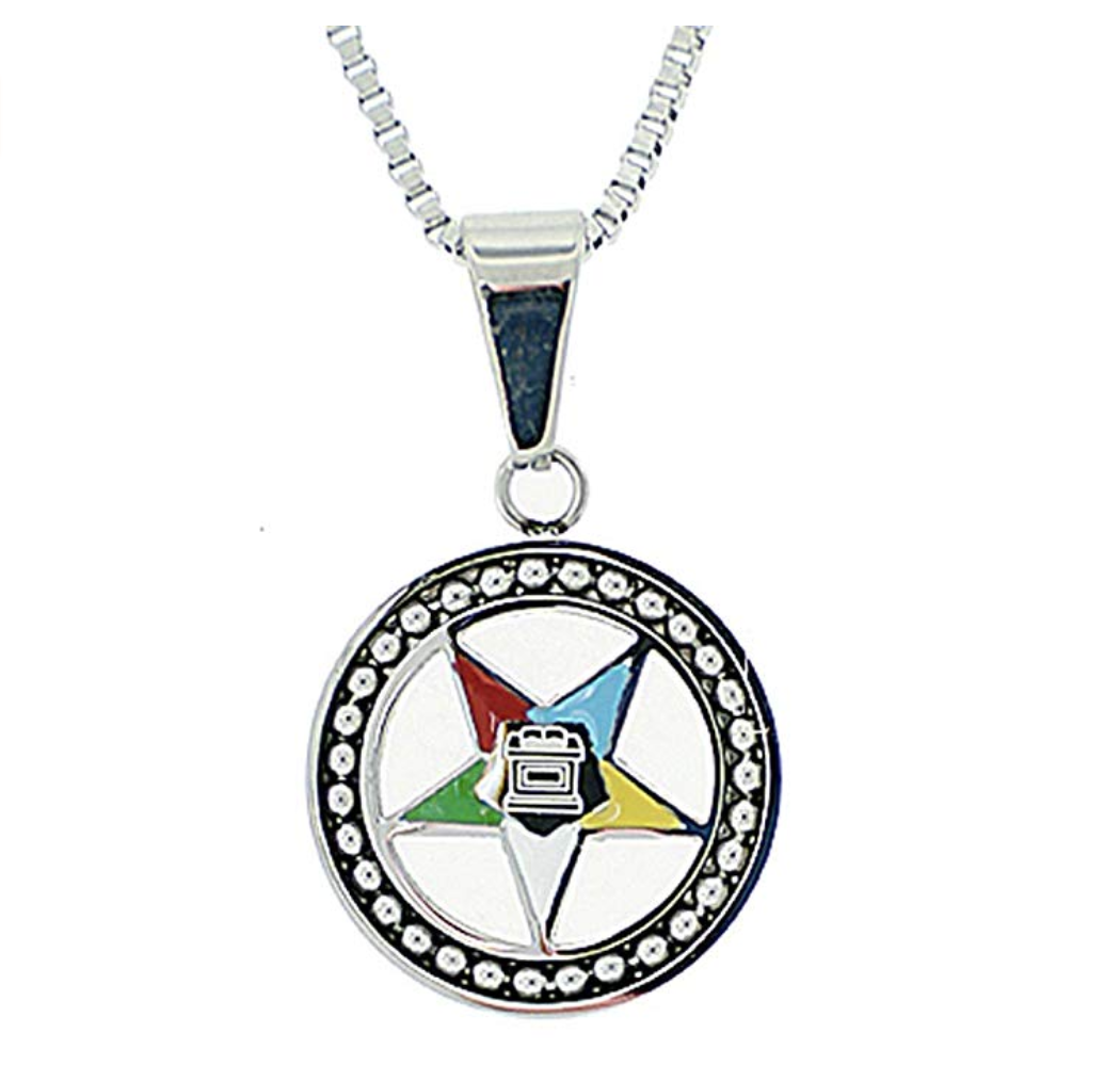 Eastern Star Necklace Silver Freemason OES Pendant Masonic Gift Order Of the Eastern Star Sisterhood