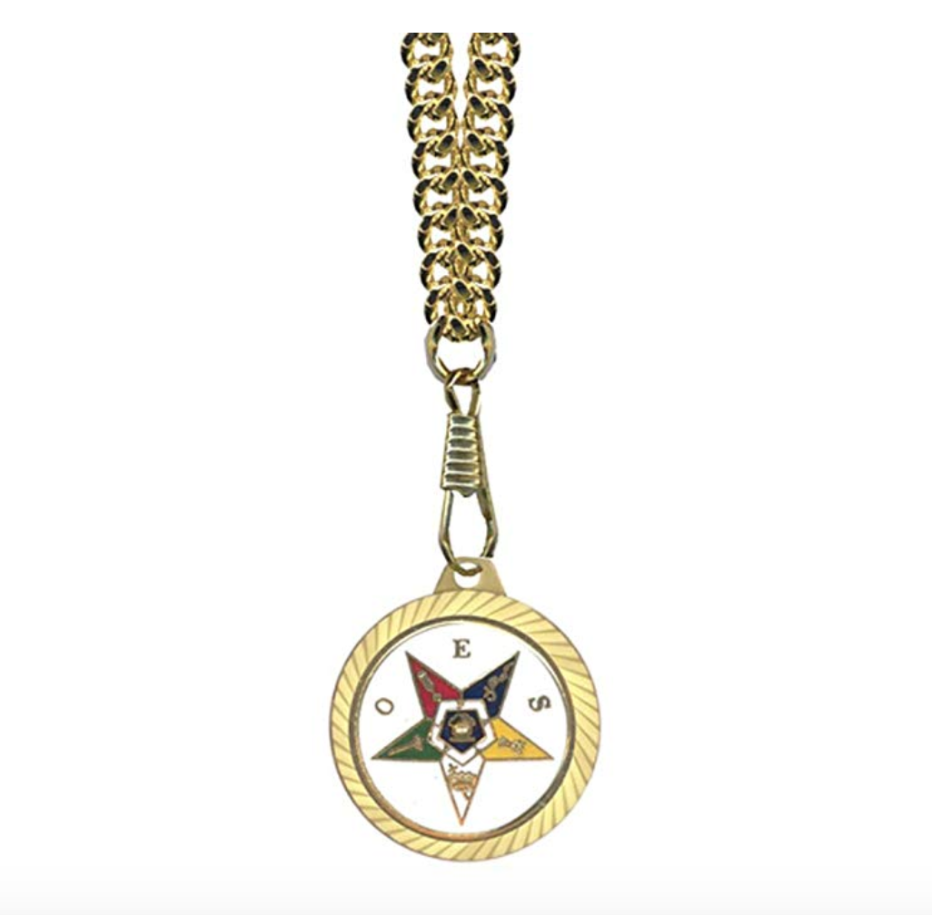 Gold OES Chain Sisterhood Eastern Star Necklace Freemason OES Pendant Masonic Gift