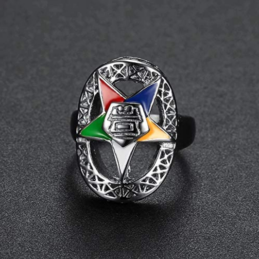 Order of The Eastern Star Ring Masonic Gift Silver Sisterhood Ring OES Accessory Women Mason Jewelry