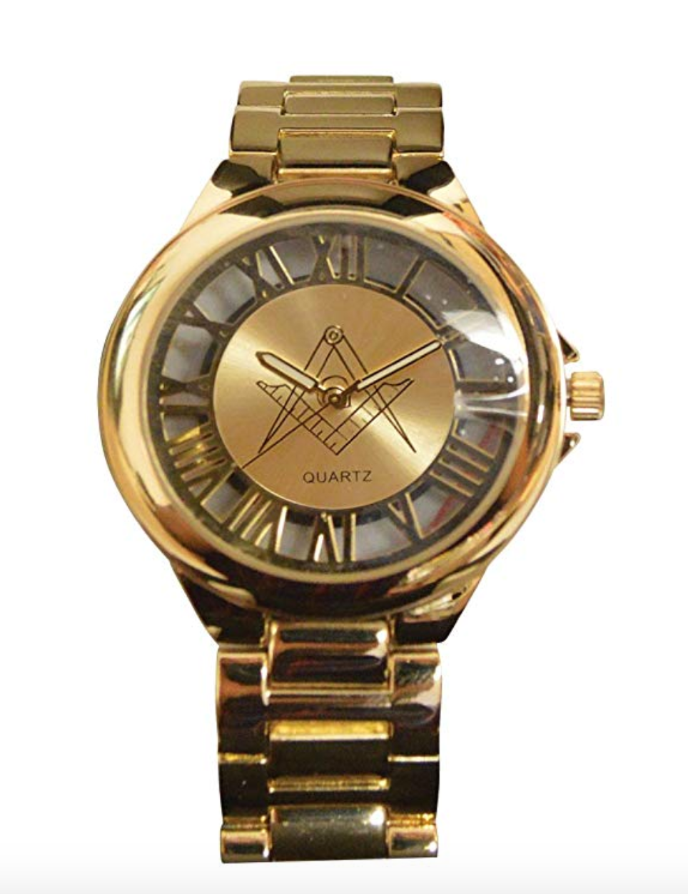 Gold Stainless Steel Freemason Watch Free Accepted Master Mason Masonic Regalia Pen And Keychain Set