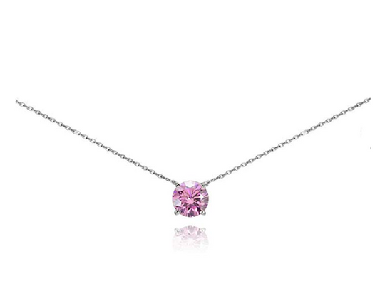 925 Sterling Silver Solitaire Choker Necklace Breeze Simulated Diamond Anniversary Gift 20in.