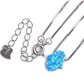 Fire Opal Lucky Fatima Necklace Blue Jewelry Charm Islamic Hamsa Hand Muslim Jewelry Jewish Yoga 18in.