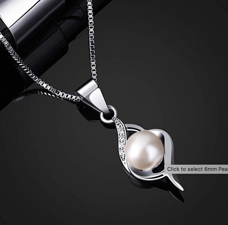 Fresh Water Pearl Simulated Diamond Necklace Breeze Tropical Chain 20in.