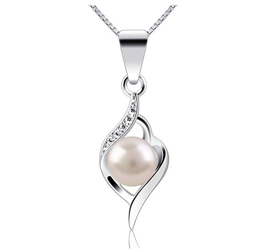 Fresh Water Pearl Simulated Diamond Necklace Breeze Tropical Chain 20in.