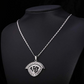 Simulated Diamond Necklace Allah Pendant Jewelry Gift Muslim Chain Allah Islamic Silver Color Metal Alloy 22in.