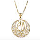 Simulated Diamond Allah Necklace Stars Islamic Holy Jewelry Allah Gift Muslim Chain Arabic 20in.