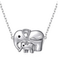 Elephant Baby Family Necklace Charm Jewelry Lucky Elephant Pendant Silver Color 20in.