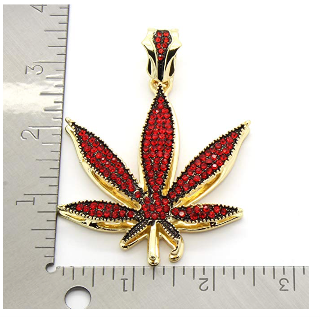 Red Leaf 420 Chain Weed Necklace Diamond Pendant Hip Hop Rapper Green Marihuana Chain Gold Silver Color Metal Alloy 24in