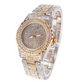 2-Tone Gold Silver Color Watch Simulated Diamond Watch Bust Down Hip Hop Jewelry Watch Iced Out Watch Bling