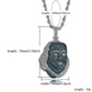 Benjamin Franklin Blue Diamond Chain Iced Out Blue Benjamin Face Necklace 24in.