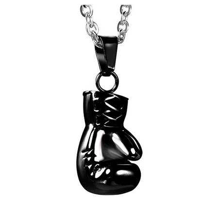 Black Boxing Gloves Chain Boxing Gloves Necklace Boxing Jewelry Black Gloves 24in.