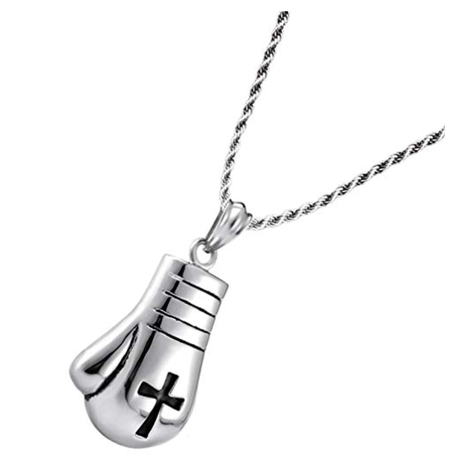 Boxing Gloves Necklace Jewelry Bonnie Silver Boxing Gloves Chain Stainless Steel 20in.