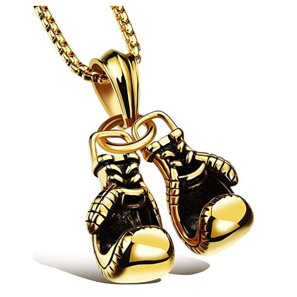 Boxing Gloves Necklace Gold Silver Color Metal Alloy Boxing Gloves Chain Boxing Jewelry 24in.