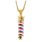 Crown King Barber Pole Jewelry Barber Chain Necklace Clippers Razor Barbershop Pendant 24in