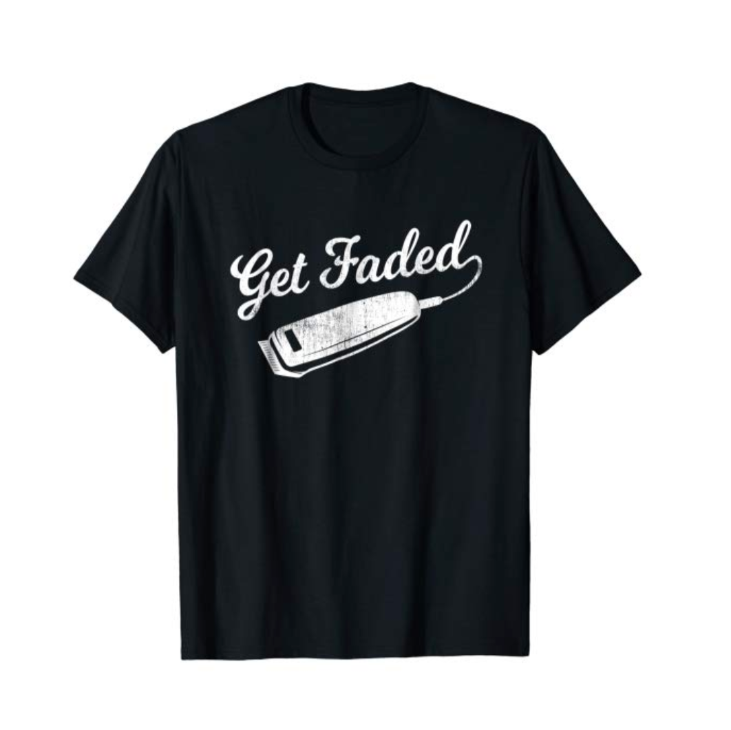 Get Faded Barber Clippers T-Shirt  Barbershop Vintage Distressed Barber T-Shirt Clippers