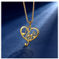Heart Necklace Music Note Treble Clef Note Charm Musician Jewelry Singer Gift Gold Stainless Steel 20in.