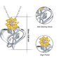 1/10 ct. Simulated Diamond Heart Sunflower Necklace Treble Clef Note Music Jewelry Silver Daisy Flower Mother's Day Singer Gift 20in.