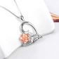 925 Sterling Silver I Love You Heart Rose Necklace Flower Jewelry Gift Rose Mothers Day Anniversary Chain 20in.