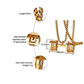 Dumbbell Bodybuilding Gym Necklace Exercise Workout Mr. Olympia Chain Gold Stainless Steel 24in.