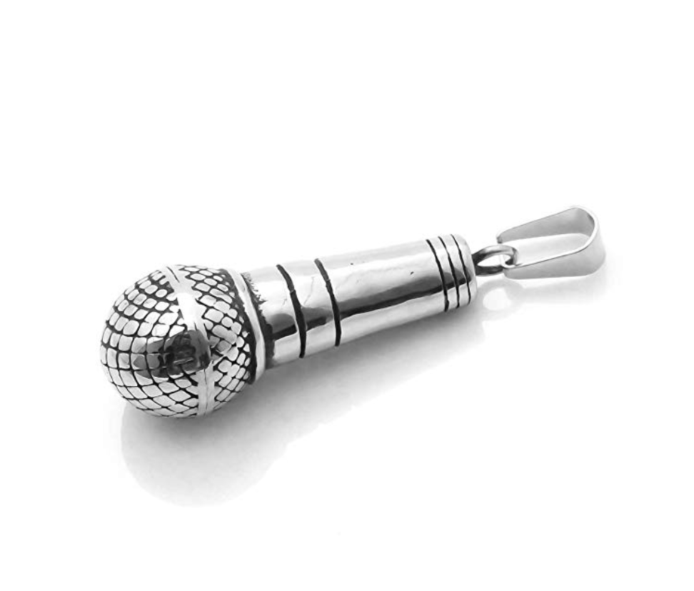 Microphone Necklace Disc Jockey Rapper Jewelry Hip Hop DJ Chain Microphone 24in.