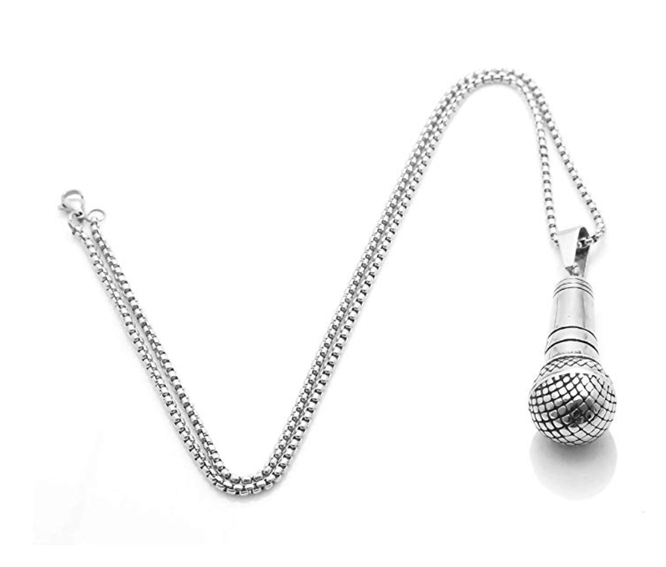Microphone Necklace Disc Jockey Rapper Jewelry Hip Hop DJ Chain Microphone 24in.